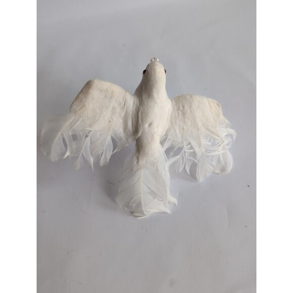 Vintage White Doves Birds Christmas Tree Ornaments Feathers Pics Lot of 24 - Picture 8 of 8